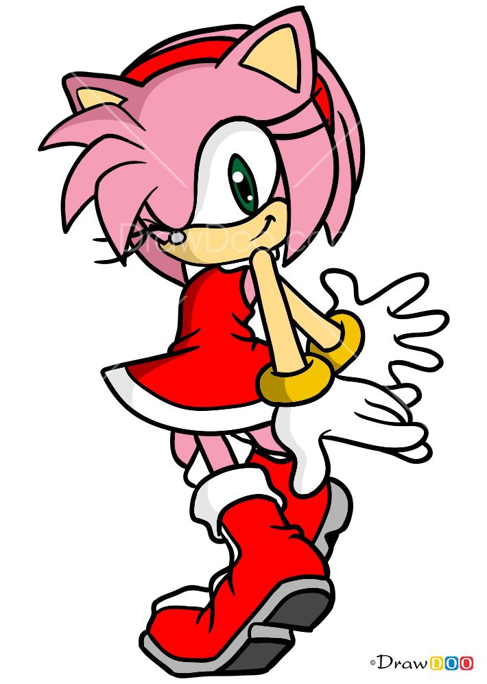 How To Draw Amy Rose Sonic The Hedgehog